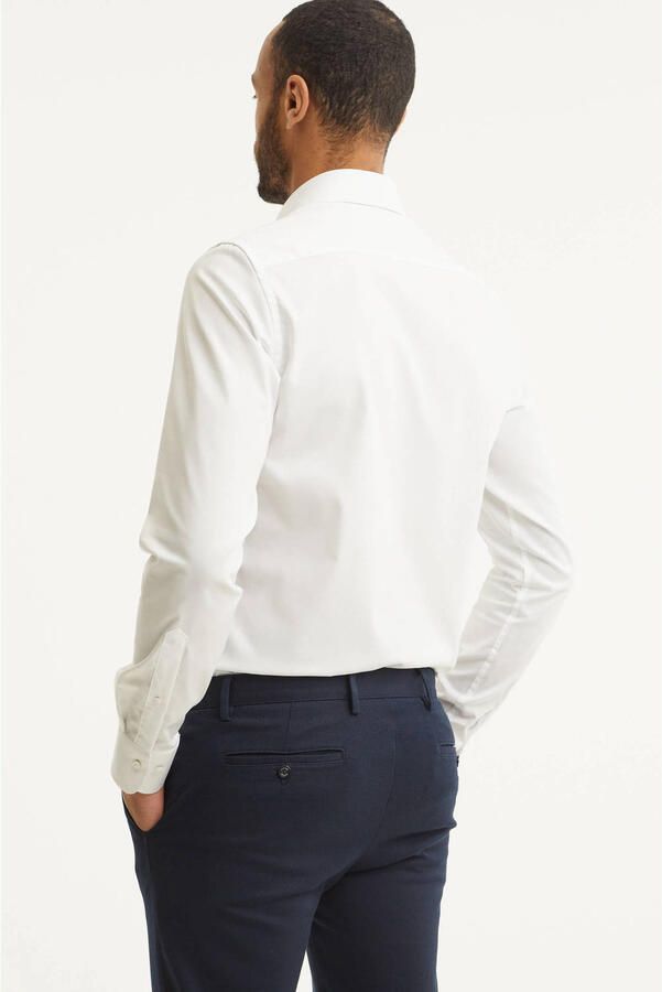 PROFUOMO Heren Overhemden Fine Twill Slim Fit Non Iron Extra Long Sleeve Wit - Foto 7