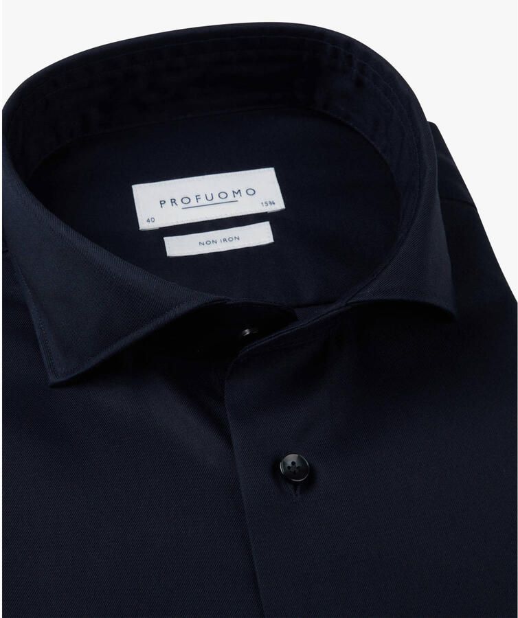 Profuomo Overhemd Lange Mouw Twill Overhemd Navy