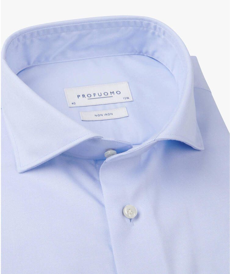 Profuomo Overhemd Lange Mouw Twill Overhemd Lichtblauw - Foto 6