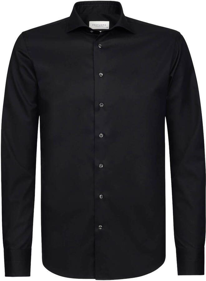 Profuomo Overhemd Lange Mouw Twill Overhemd Zwart - Foto 3