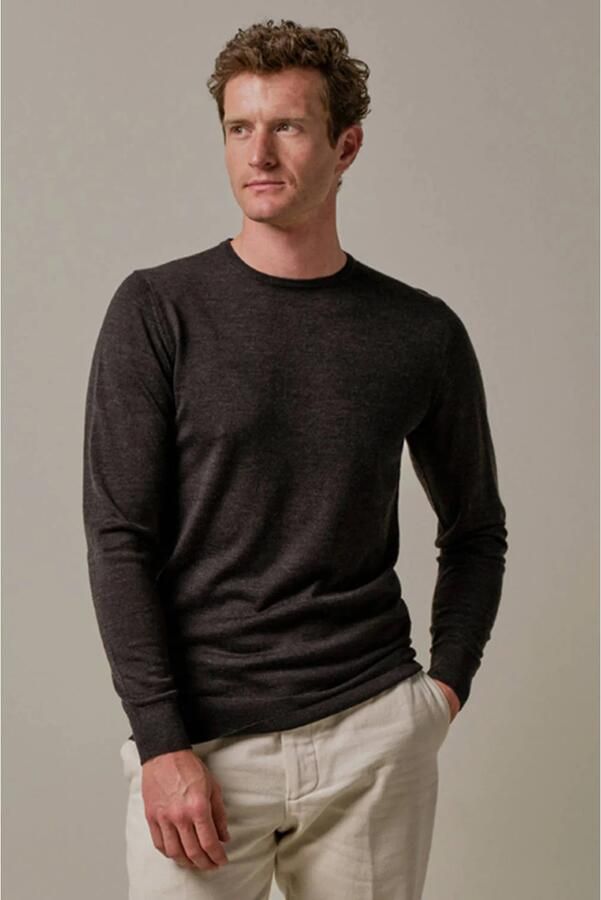 PROFUOMO Heren Truien & Vesten Pullover Crew Neck Merino Bruin - Foto 8