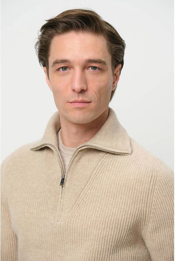 PROFUOMO Heren Truien & Vesten Pullover Half Zip Beige - Foto 6