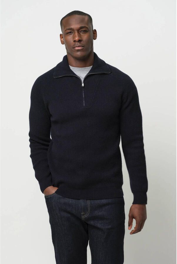PROFUOMO Heren Truien & Vesten Pullover Half Zip Donkerblauw - Foto 7