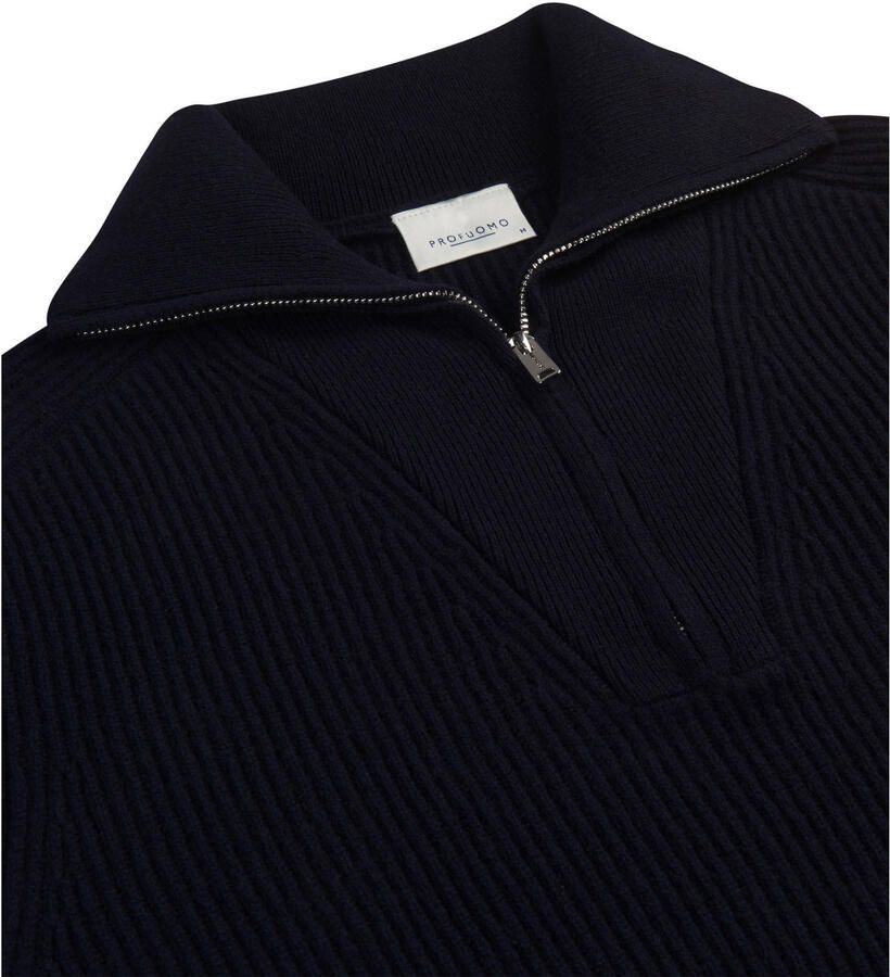 PROFUOMO Heren Truien & Vesten Pullover Half Zip Donkerblauw - Foto 5