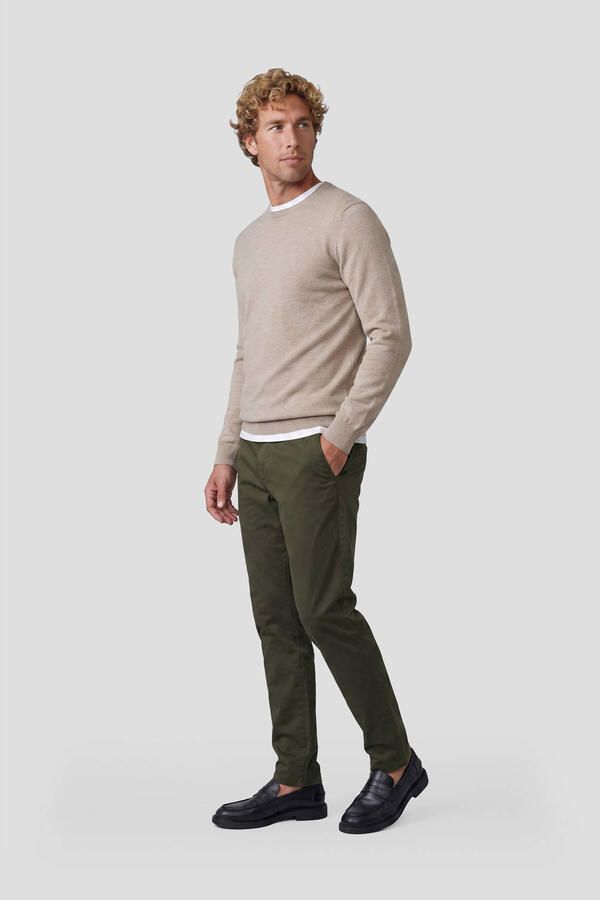 Profuomo Regular fit gebreide pullover met zijdege