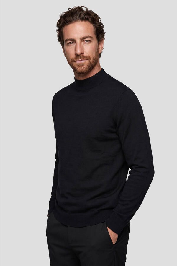 Profuomo Sweater Turtleneck Trui Merinowol Zwart