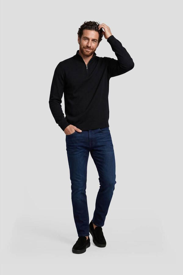 PROFUOMO Heren Truien & Vesten Pullover Half Zip Extrafine Merino Zwart - Foto 3