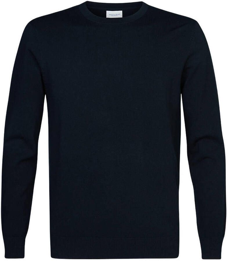 Profuomo Regular fit gebreide pullover met zijdege