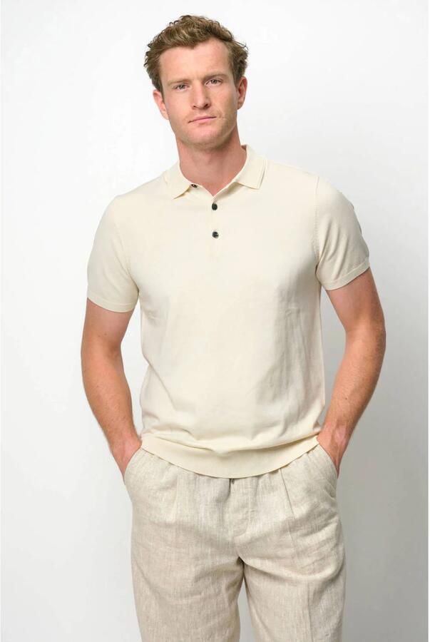 Profuomo Slim fit poloshirt van lyocellmix met zijde aandeel - Foto 5