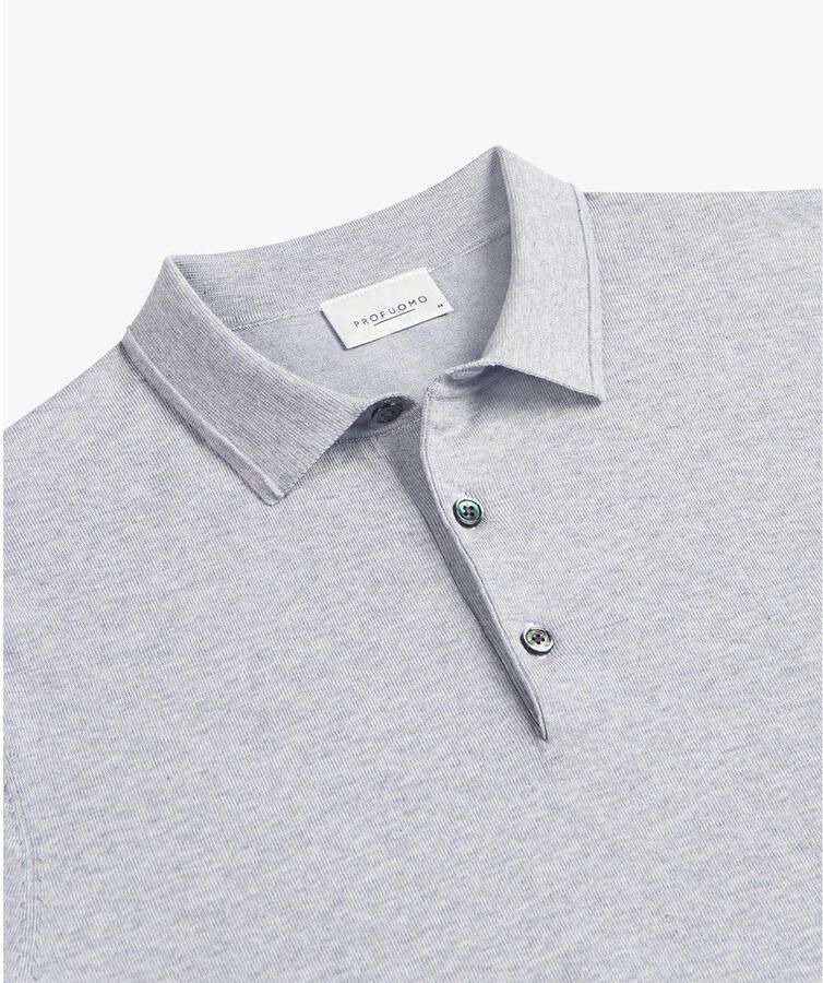 Profuomo Polo Shirt Korte Mouw Knitted Poloshirt Grijs - Foto 2