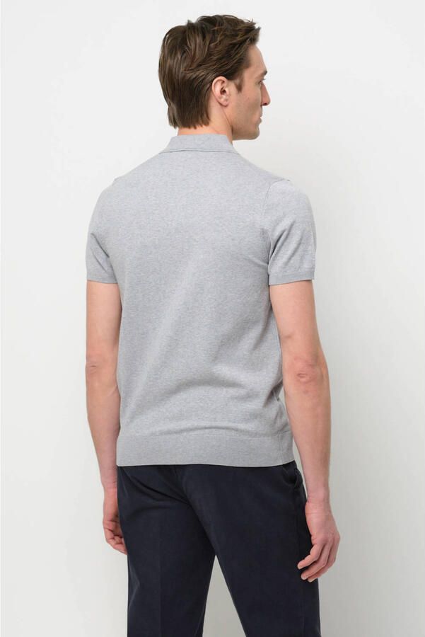 Profuomo Polo Shirt Korte Mouw Knitted Poloshirt Grijs - Foto 3
