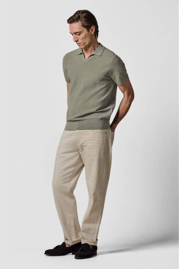Profuomo zijden regular polo groen fijn gebreid - Foto 2