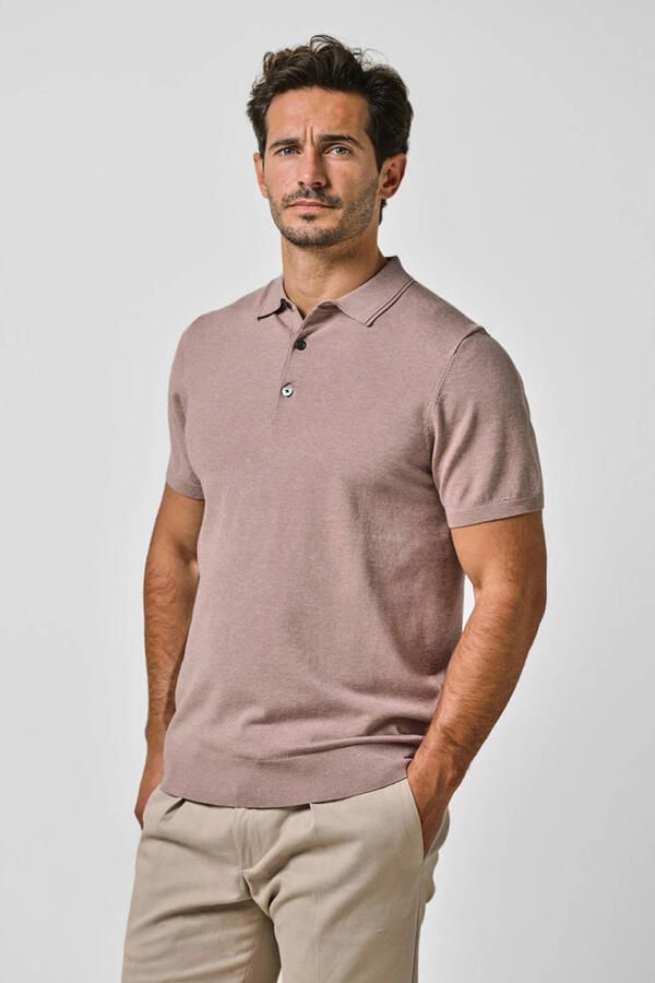 Profuomo Polo Shirt Korte Mouw Poloshirt Luxury Basic Roze