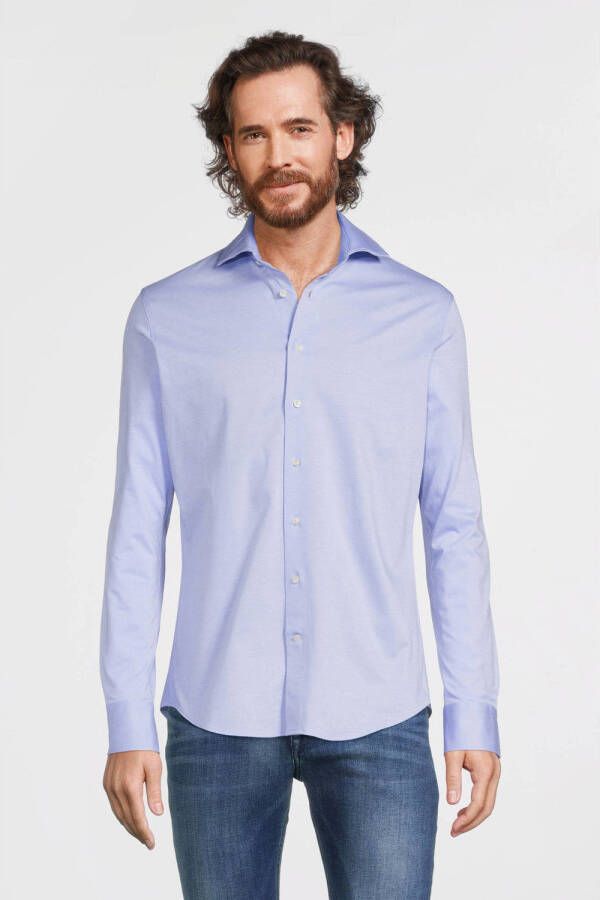 Profuomo slim fit strijkvrij overhemd blue