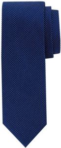 Profuomo zijden stropdas donkerblauw wit