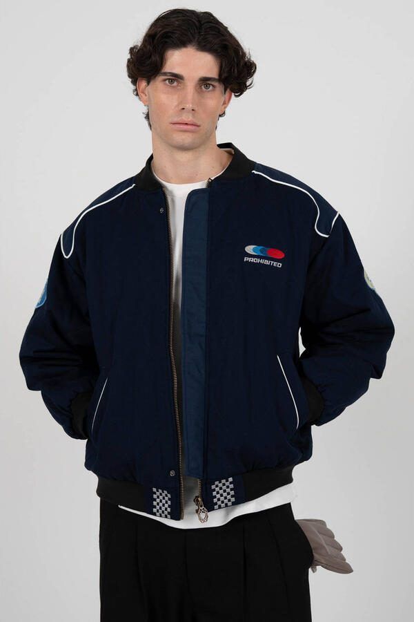 Prohibited bomberjack quilted donkerblauw