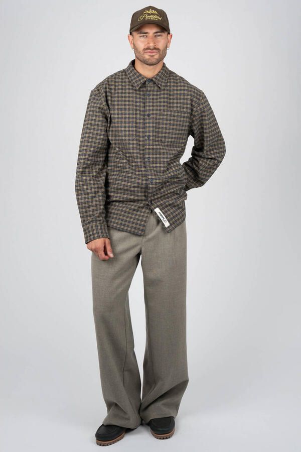 Prohibited flanel regular fit geruit casual overhemd geel - Foto 2