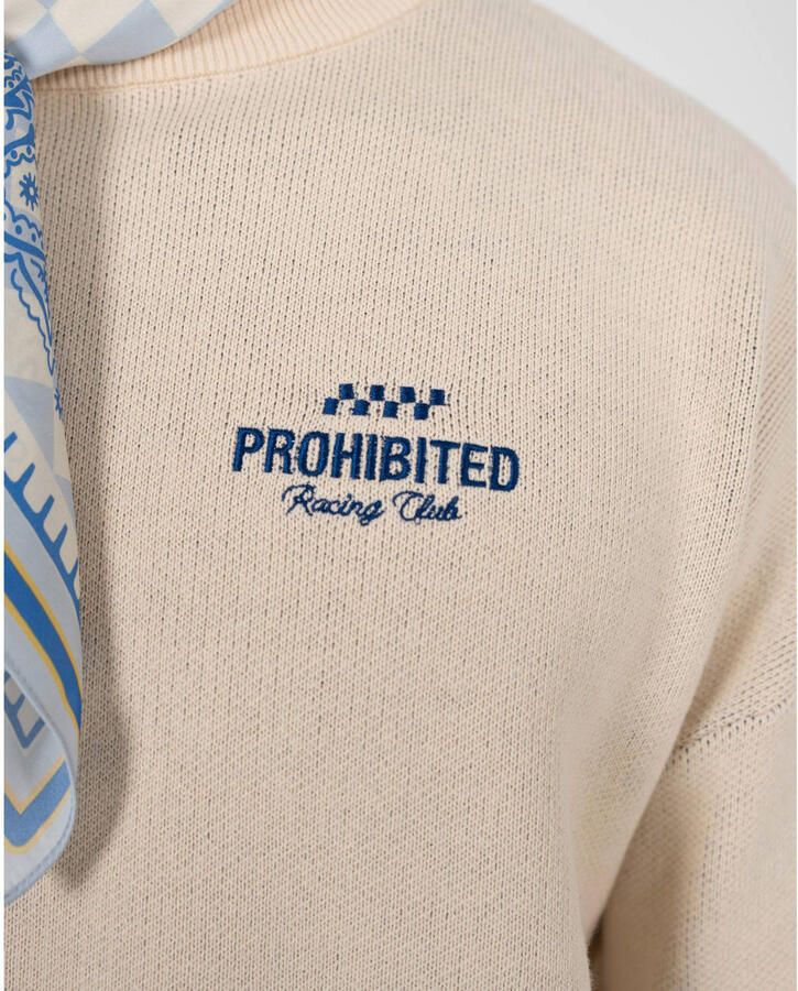 Prohibited gebreide trui met backprint ecru - Foto 2