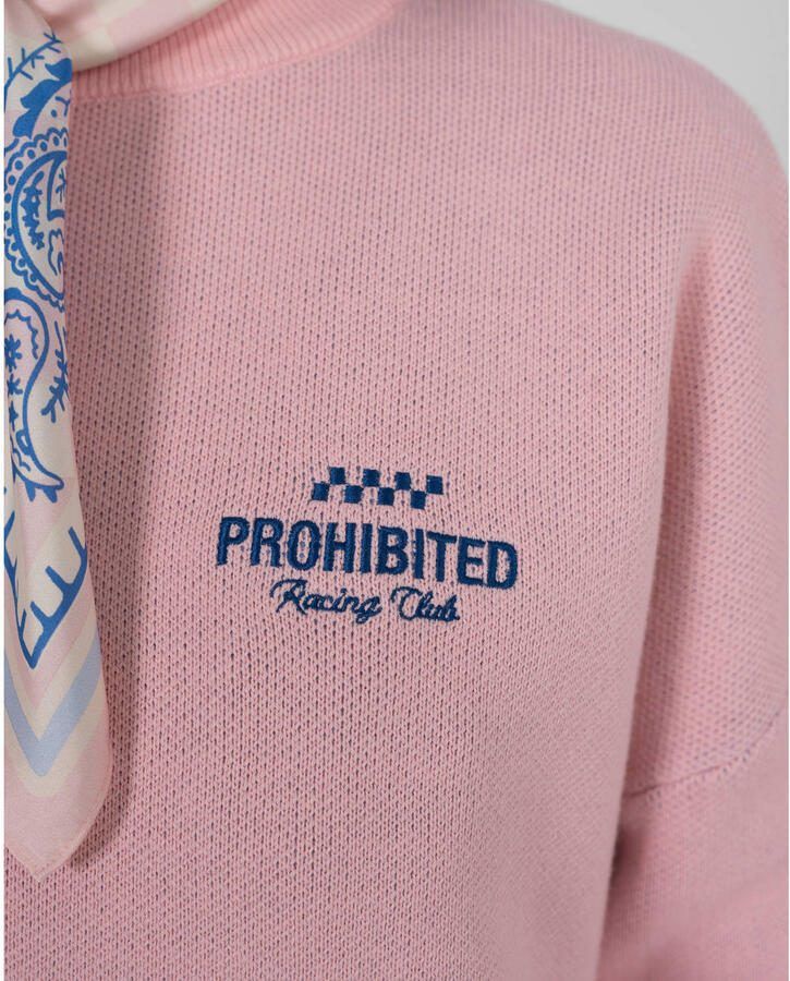 Prohibited gebreide trui met backprint roze - Foto 2
