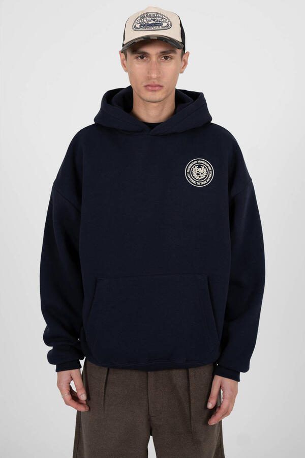 Prohibited hoodie met backprint donkerblauw