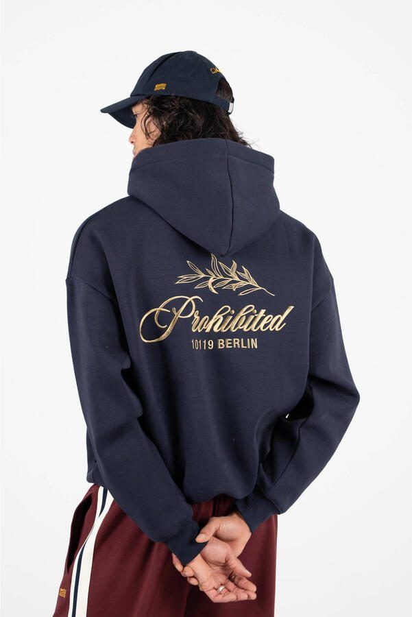 Prohibited hoodie met backprint donkerblauw - Foto 2