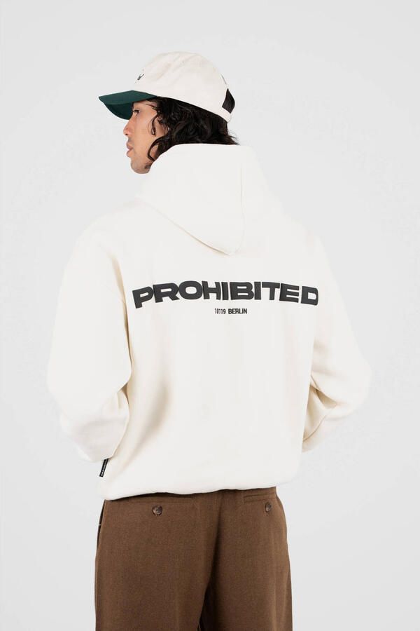 Prohibited hoodie met backprint ecru - Foto 3
