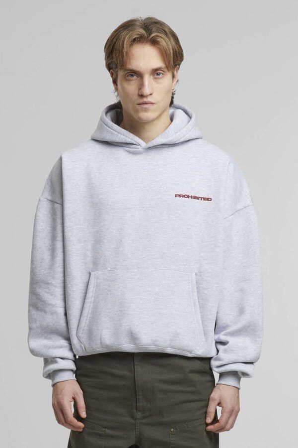 Prohibited hoodie met backprint grijs