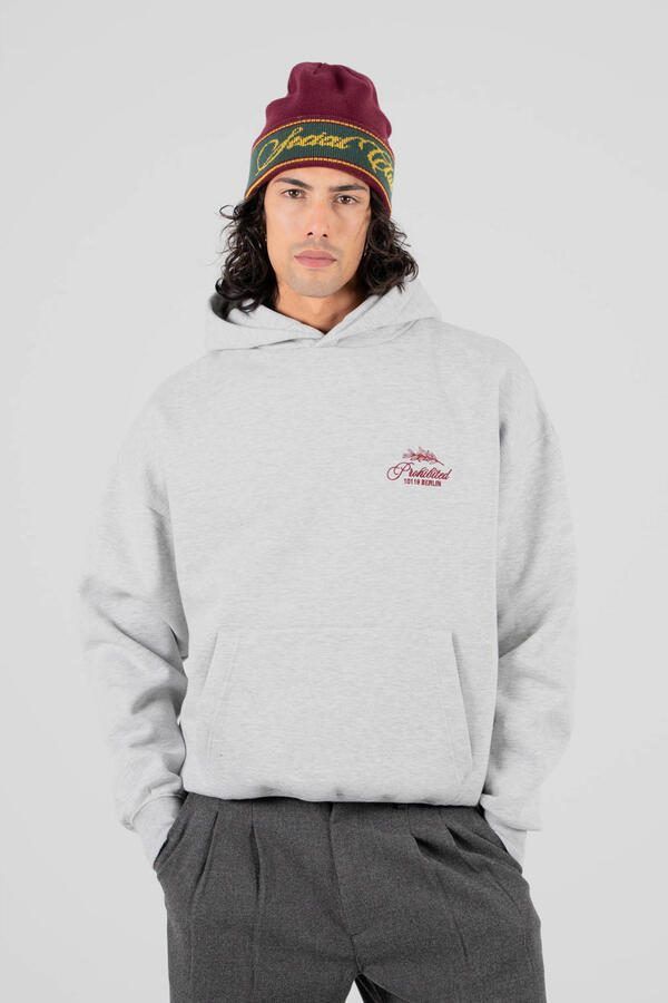 Prohibited hoodie met backprint grijs