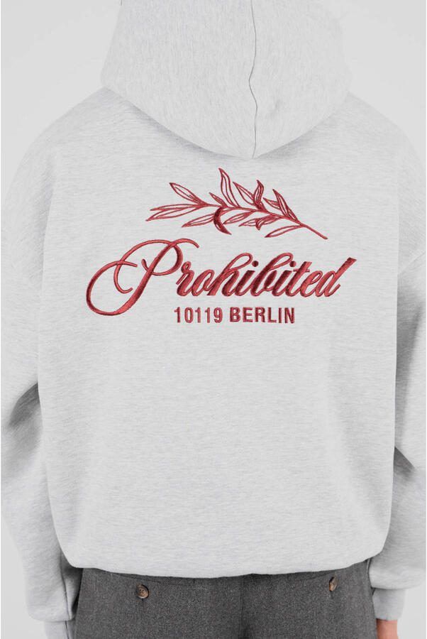 Prohibited hoodie met backprint grijs - Foto 3