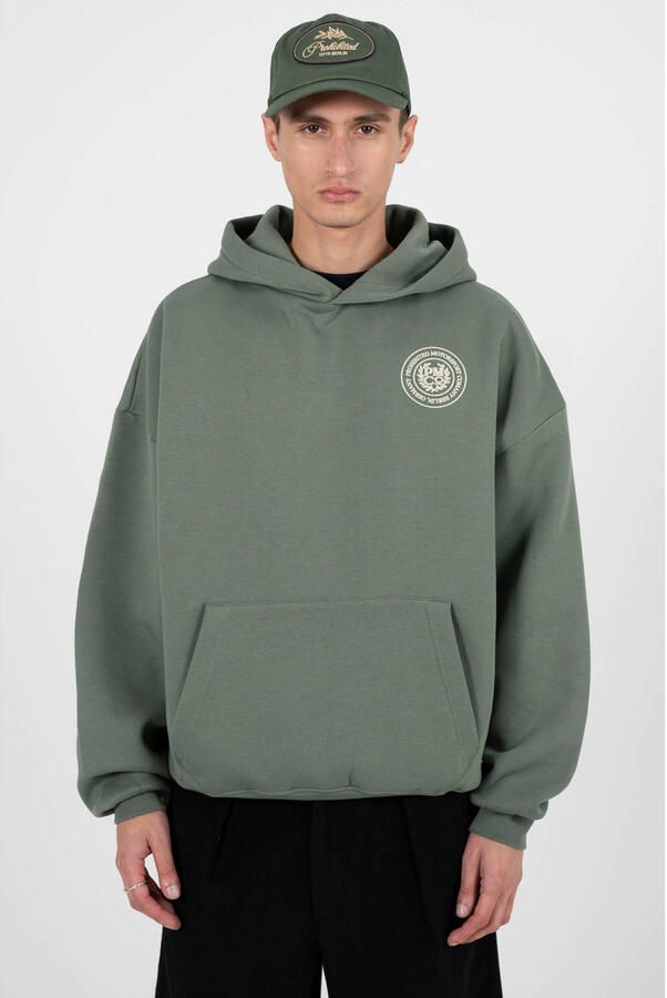 Prohibited hoodie met backprint groen
