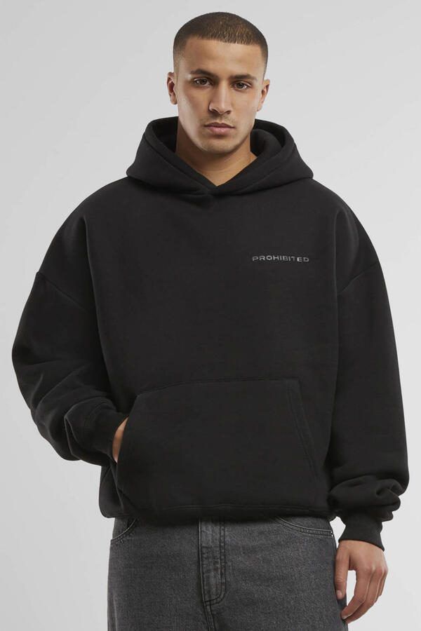 Prohibited hoodie met backprint zwart