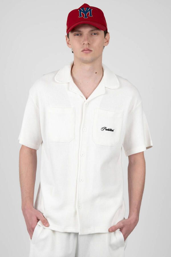 Prohibited loose casual overhemd met textuur wit