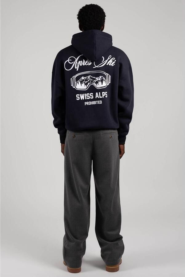Prohibited oversized hoodie met backprint deep blue - Foto 2
