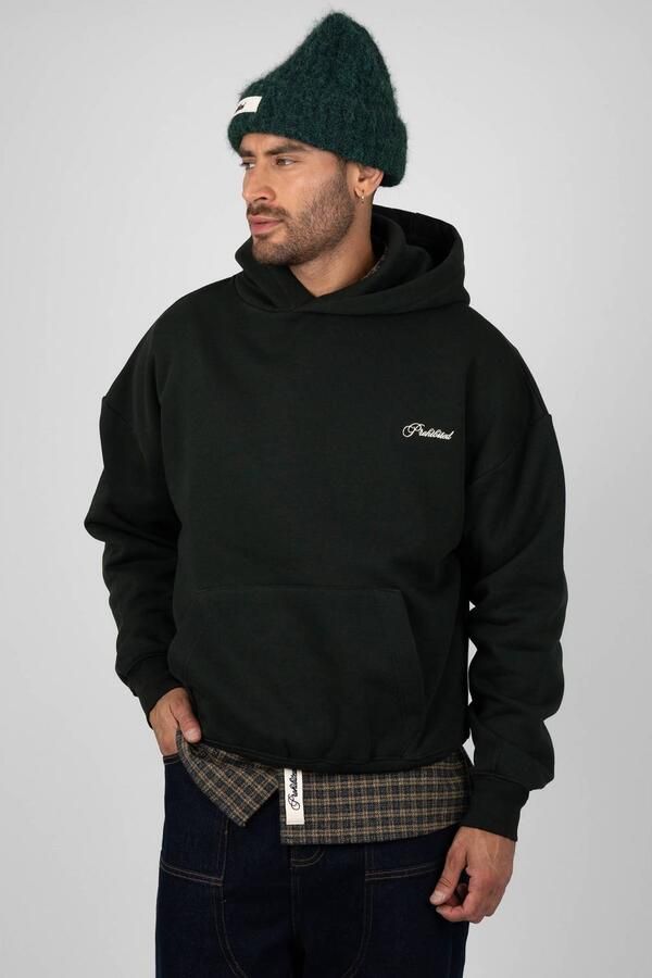 Prohibited oversized hoodie met backprint groen