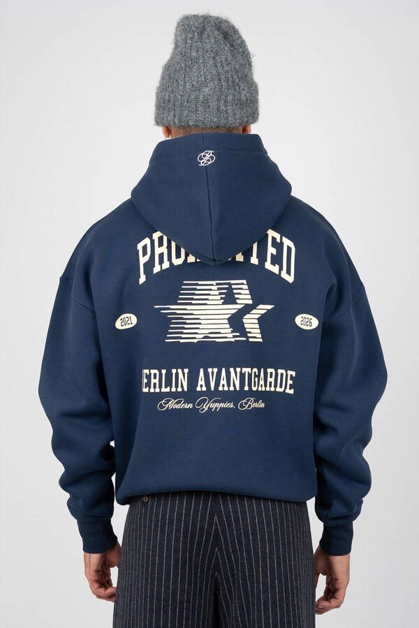 Prohibited oversized hoodie met backprint oceanic blue - Foto 3