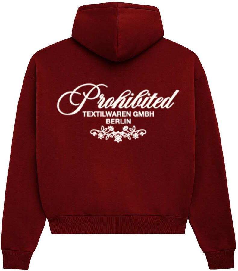 Prohibited oversized hoodie met backprint rood - Foto 2
