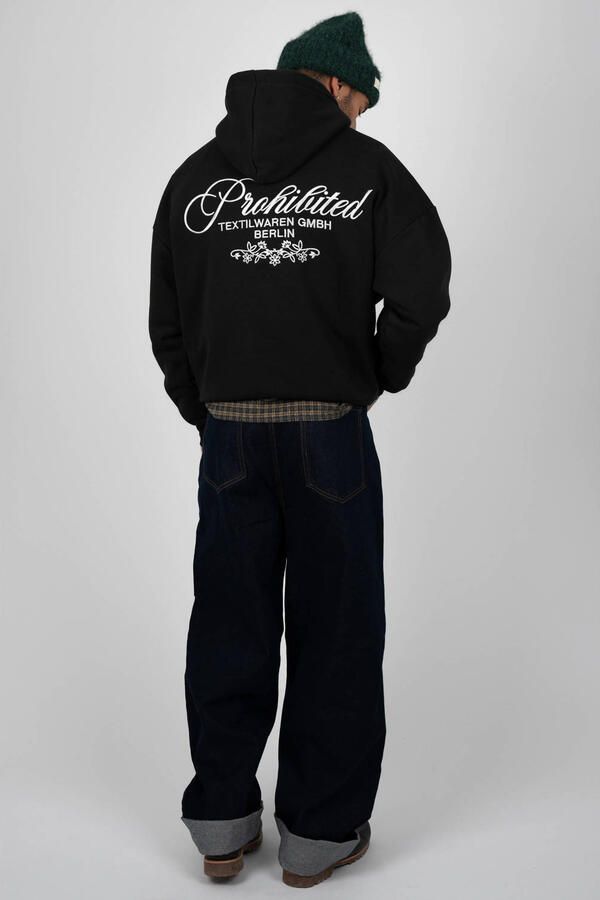 Prohibited oversized hoodie met backprint zwart - Foto 2