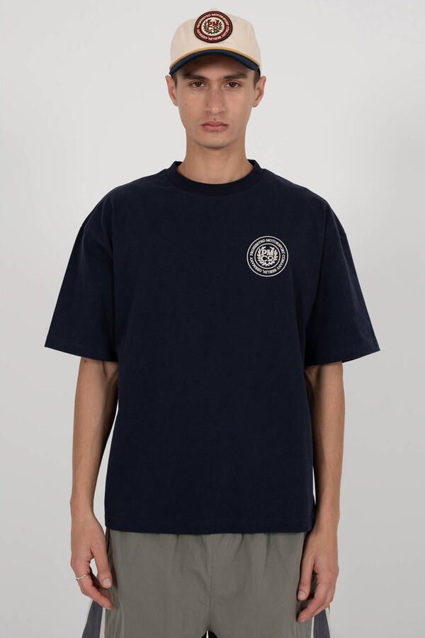 Prohibited oversized T-shirt met backprint donkerblauw