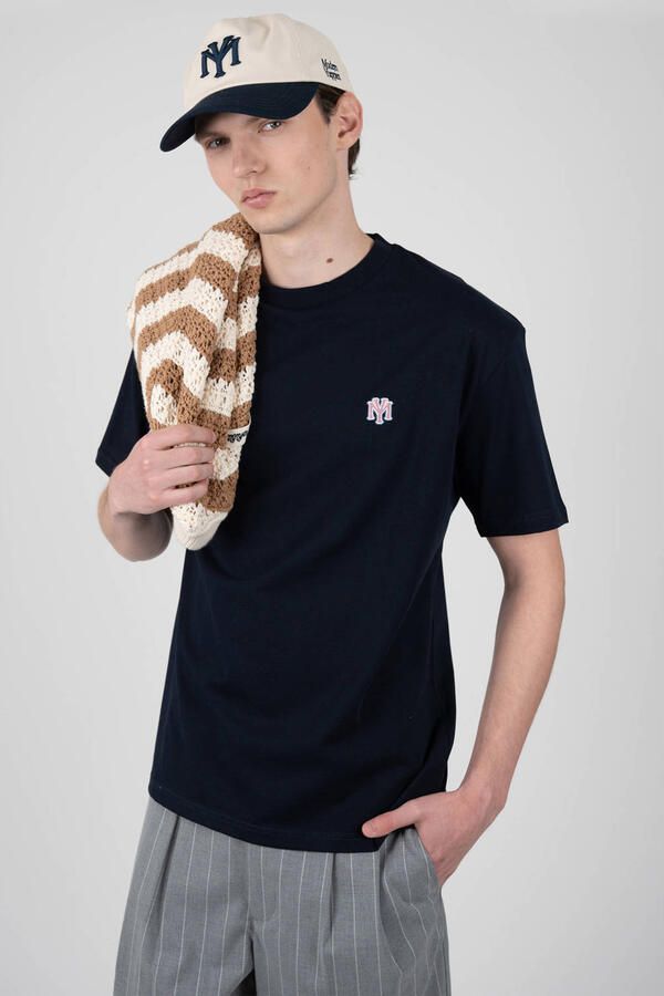 Prohibited oversized T-shirt met backprint donkerblauw