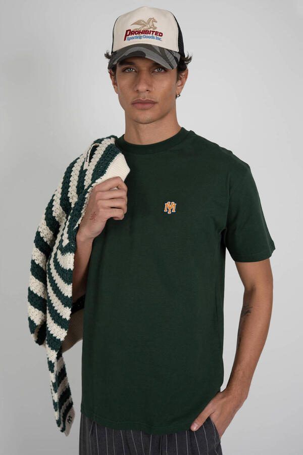 Prohibited oversized T-shirt met backprint donkergroen