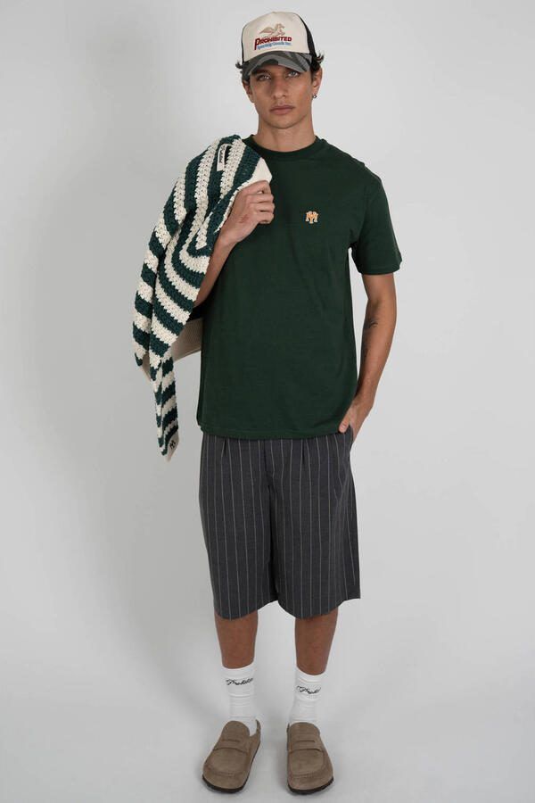 Prohibited oversized T-shirt met backprint donkergroen - Foto 2