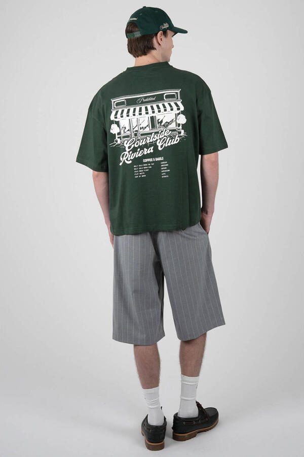 Prohibited oversized T-shirt met backprint donkergroen - Foto 3