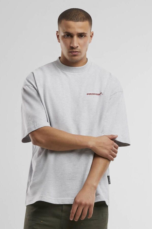 Prohibited oversized T-shirt met backprint grijs