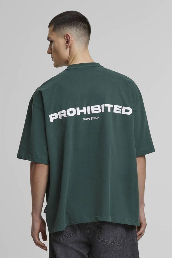 Prohibited oversized T-shirt met backprint groen - Foto 3