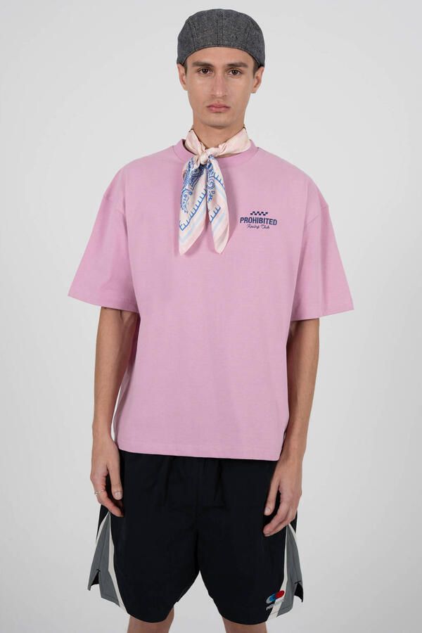 Prohibited oversized T-shirt met backprint roze