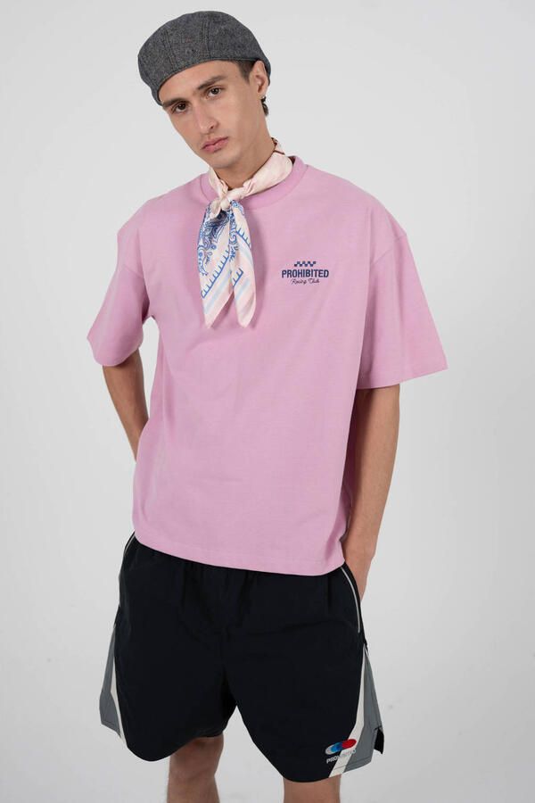 Prohibited oversized T-shirt met backprint roze - Foto 2