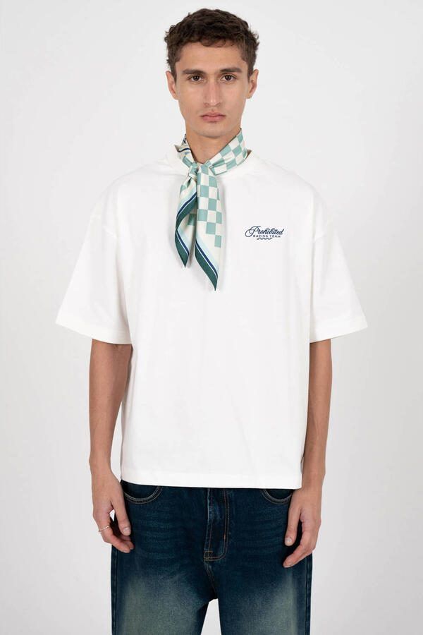 Prohibited oversized T-shirt met backprint wit