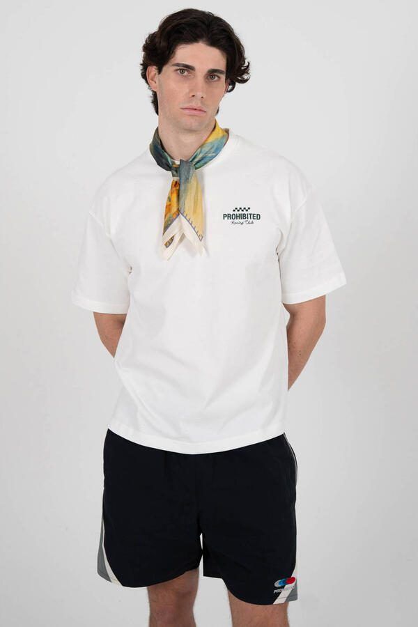 Prohibited oversized T-shirt met backprint wit