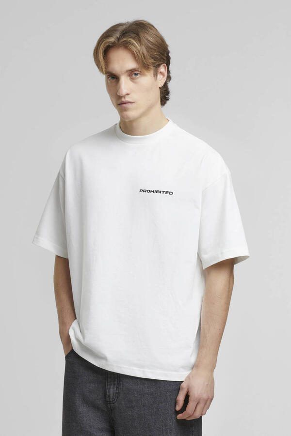 Prohibited oversized T-shirt met backprint wit