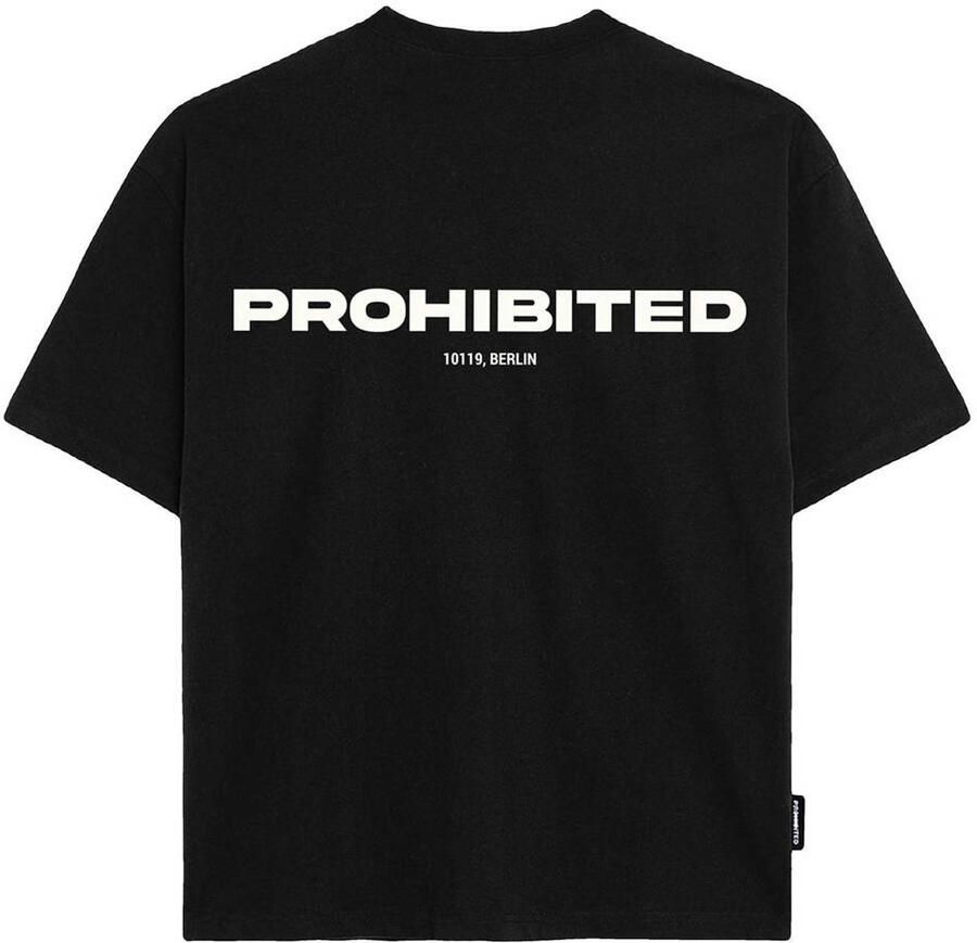Prohibited oversized T-shirt met backprint zwart - Foto 2